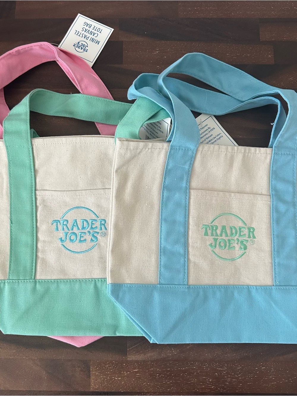 Trader Joe's Pastel Mini Totes Bundle - Picture 3 of 4